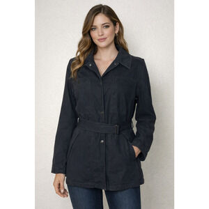 Uniqlo x Lemaire Jacket Small Black Trench Button Parka Utility Coat Zip Travel